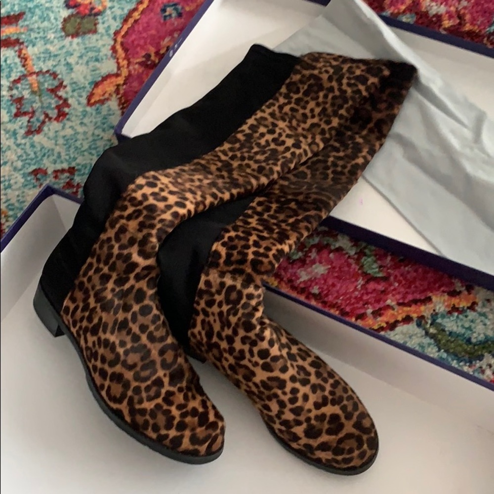Stuart Weitzman Leopard Over the Knee Boots